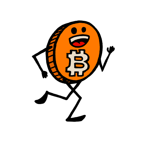 Bitcoin coin character running